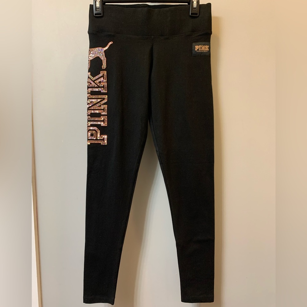 PINK Victoria’s Secret Yogas Leggings Sparkly! Rose Gold! Size Small!